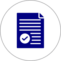Document icon with checkmark in circle.