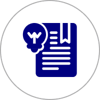 Document icon with lightbulb and bookmark.